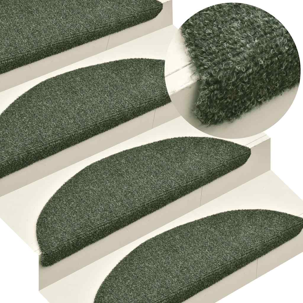 Stufenmatten Selbstklebend 20 Stk. 65x21x4 cm Grün Halbrund Groß