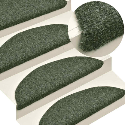 Stufenmatten Selbstklebend 20 Stk. 65x21x4 cm Grün Halbrund Groß