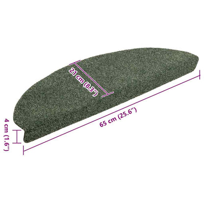 Stufenmatten Selbstklebend 20 Stk. 65x21x4 cm Grün Halbrund Groß