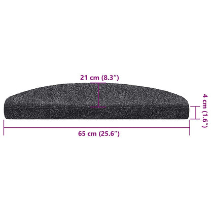 Stufenmatten Selbstklebend 30 Stk. 65x21x4 cm Dunkelgrau Halbrund Groß