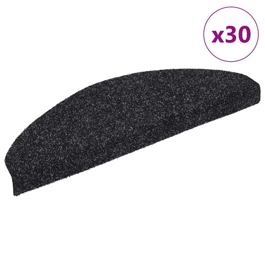 Stufenmatten Selbstklebend 30 Stk. 65x21x4 cm Schwarz Halbrund Groß
