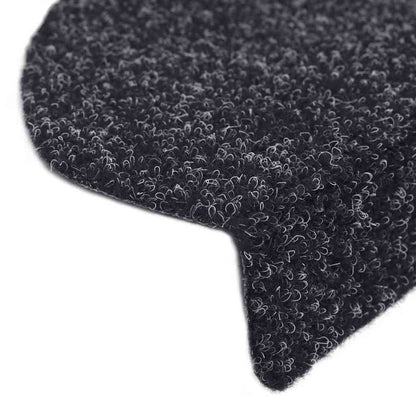 Stufenmatten Selbstklebend 30 Stk. 65x21x4 cm Schwarz Halbrund Groß