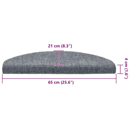 Stufenmatten Selbstklebend 30 Stk. 65x21x4 cm Hellgrau Halbrund Groß