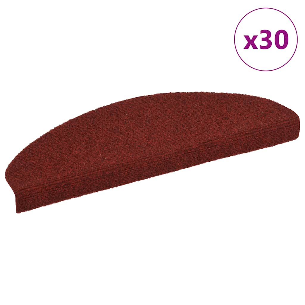 Stufenmatten Selbstklebend 30 Stk. 65x21x4 cm Bordeauxrot Halbrund Groß