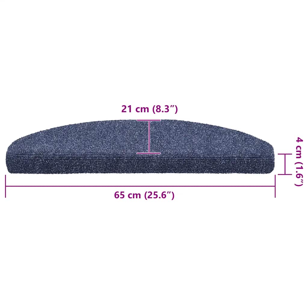 Stufenmatten Selbstklebend 30 Stk. 65x21x4 cm Blau Halbrund Groß