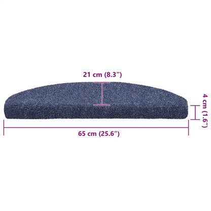 Stufenmatten Selbstklebend 30 Stk. 65x21x4 cm Blau Halbrund Groß