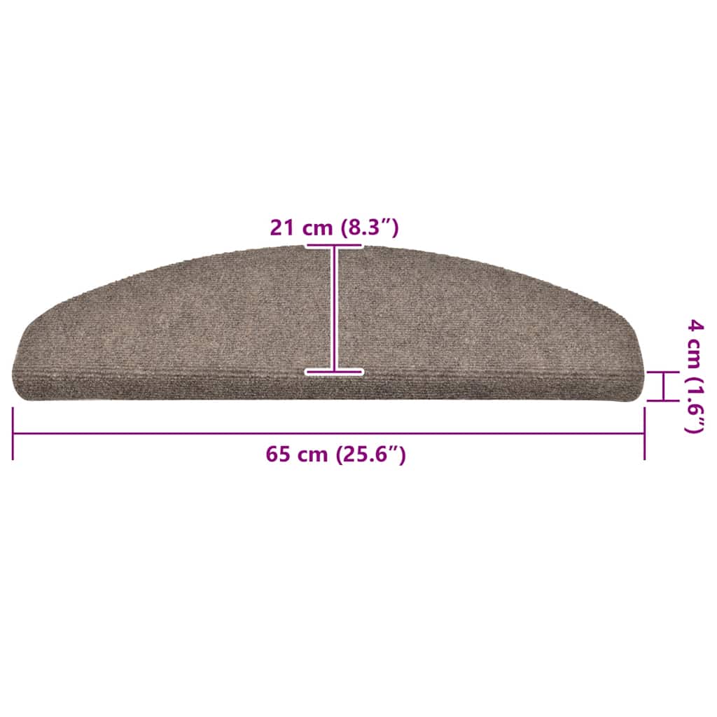 Stufenmatten Selbstklebend 30 Stk. 65x21x4 cm Beige Halbrund Groß