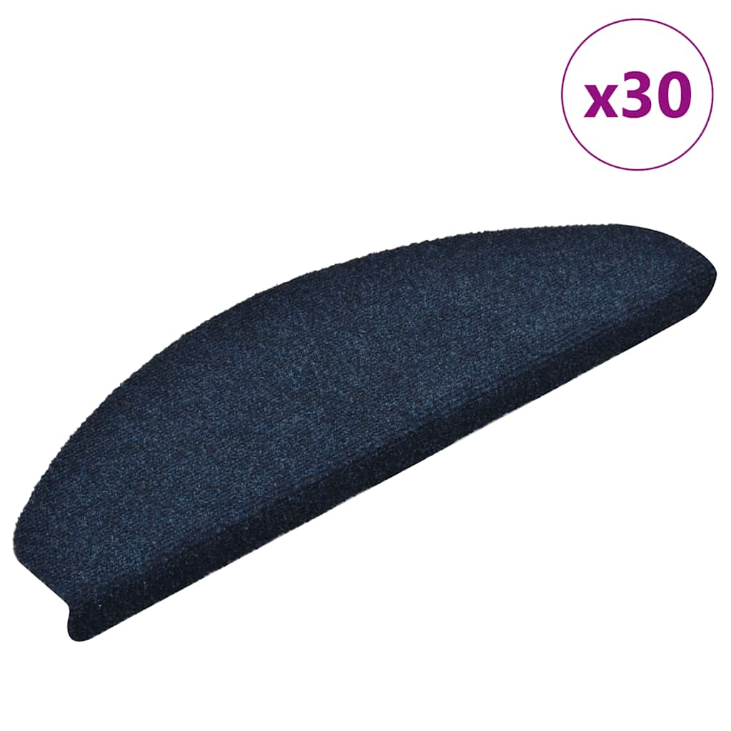Stufenmatten Selbstklebend 30 Stk. 65x21x4 cm Marineblau Halbrund Groß