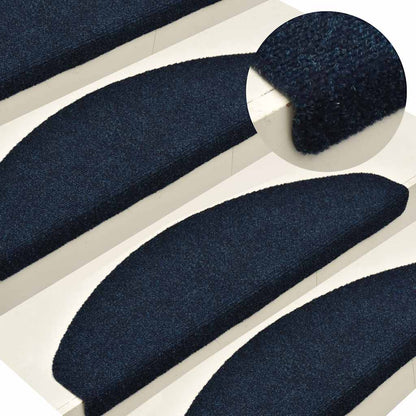 Stufenmatten Selbstklebend 30 Stk. 65x21x4 cm Marineblau Halbrund Groß