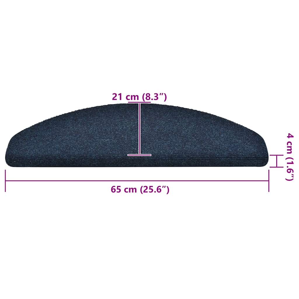 Stufenmatten Selbstklebend 30 Stk. 65x21x4 cm Marineblau Halbrund Groß