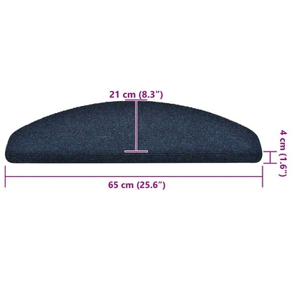 Stufenmatten Selbstklebend 30 Stk. 65x21x4 cm Marineblau Halbrund Groß