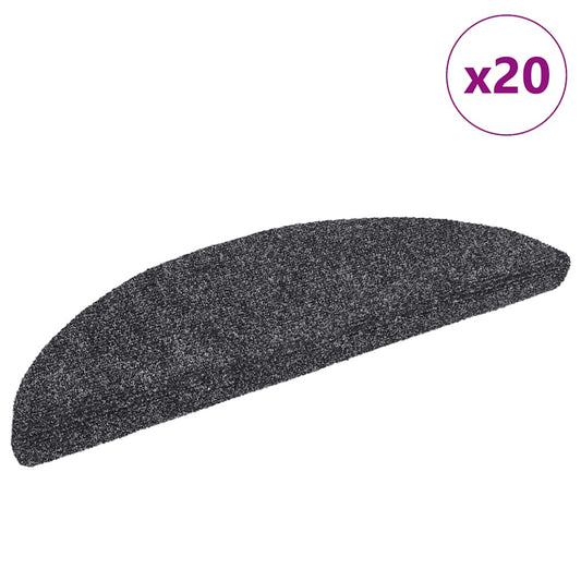 Stufenmatten Selbstklebend 20 Stk. 56x17x3 cm Dunkelgrau Halbrund