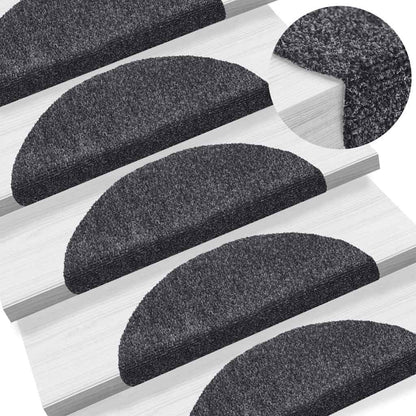 Stufenmatten Selbstklebend 20 Stk. 56x17x3 cm Dunkelgrau Halbrund