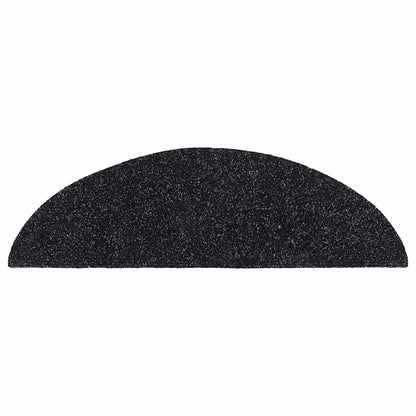 Stufenmatten Selbstklebend 20 Stk. 56x17x3 cm Schwarz Halbrund