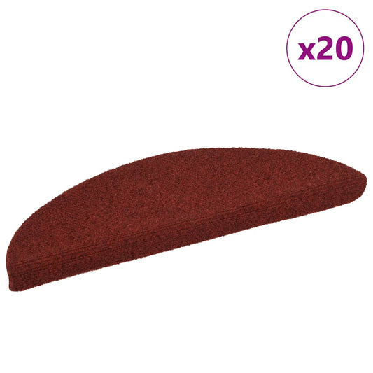 Stufenmatten Selbstklebend 20 Stk. 56x17x3 cm Bordeauxrot Halbrund