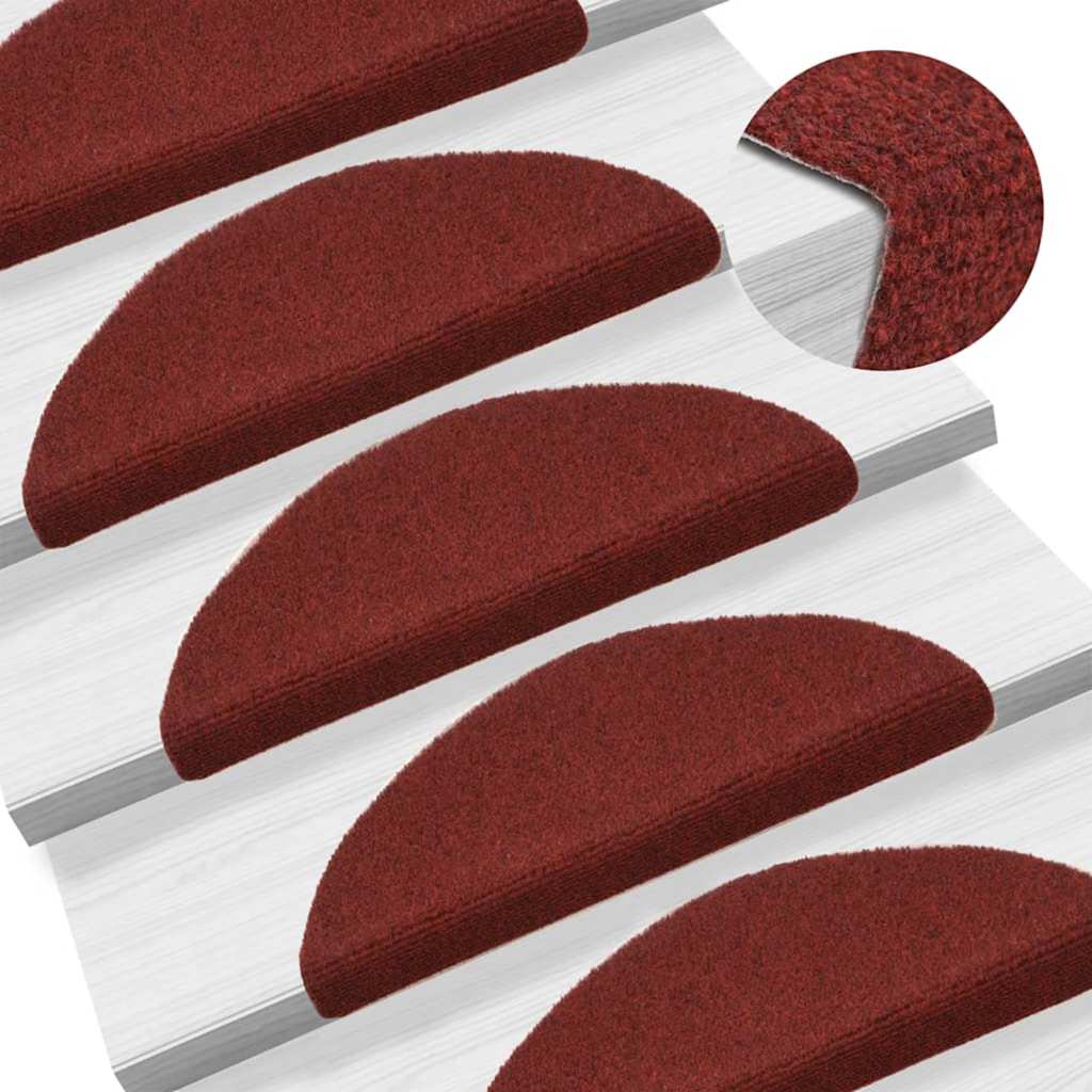 Stufenmatten Selbstklebend 20 Stk. 56x17x3 cm Bordeauxrot Halbrund