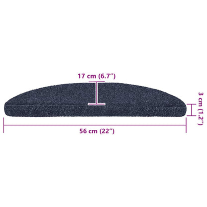 Stufenmatten Selbstklebend 20 Stk. 56x17x3 cm Blau Halbrund