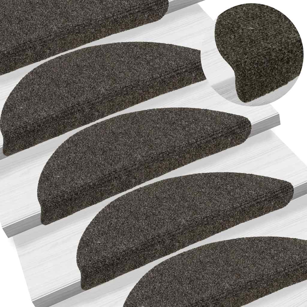 Stufenmatten Selbstklebend 20 Stk. 56x17x3 cm Anthrazit Halbrund