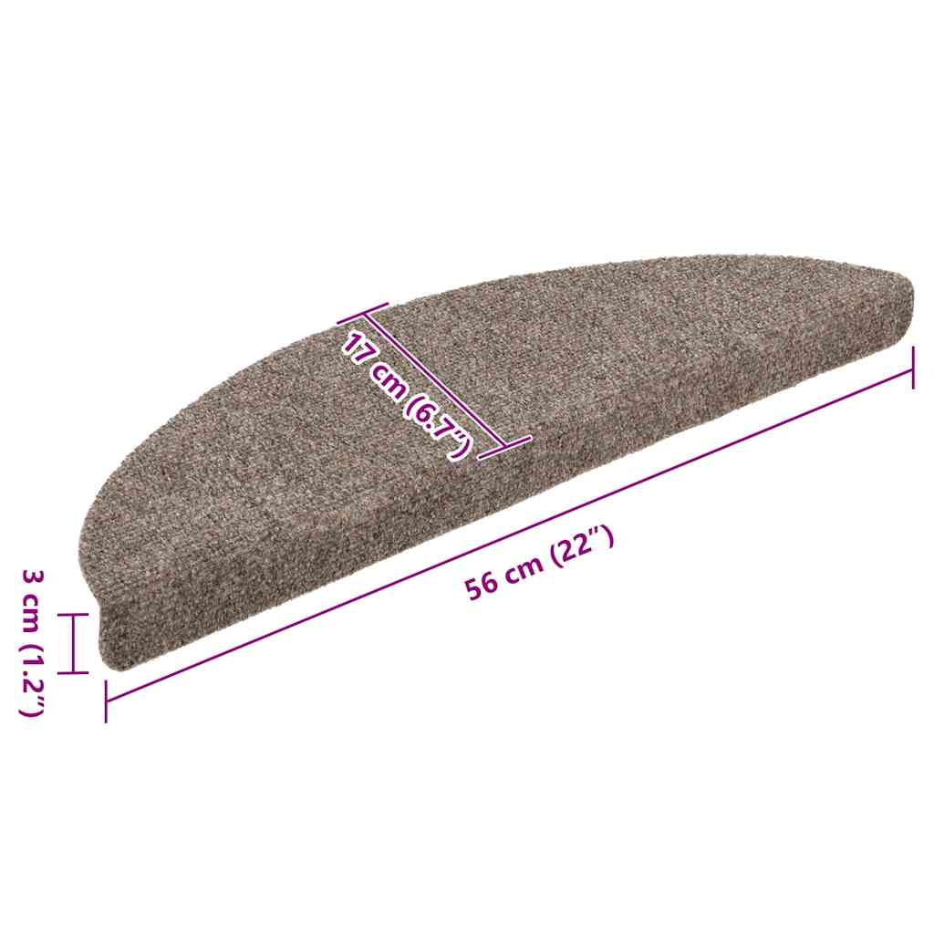Stufenmatten Selbstklebend 20 Stk. 56x17x3 cm Beige Halbrund