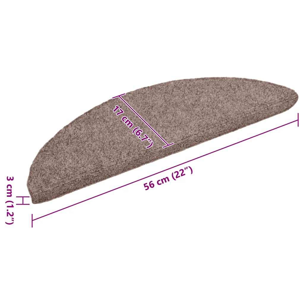 Stufenmatten Selbstklebend 30 Stk. 56x17x3 cm Hellbraun Halbrund