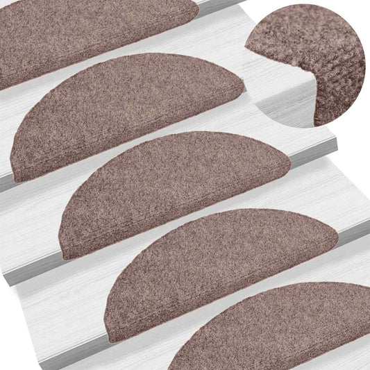 Stufenmatten Selbstklebend 30 Stk. 56x17x3 cm Hellbraun Halbrund