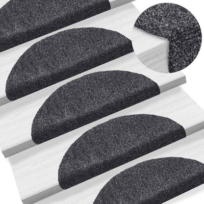 Stufenmatten Selbstklebend 30 Stk. 56x17x3 cm Dunkelgrau Halbrund