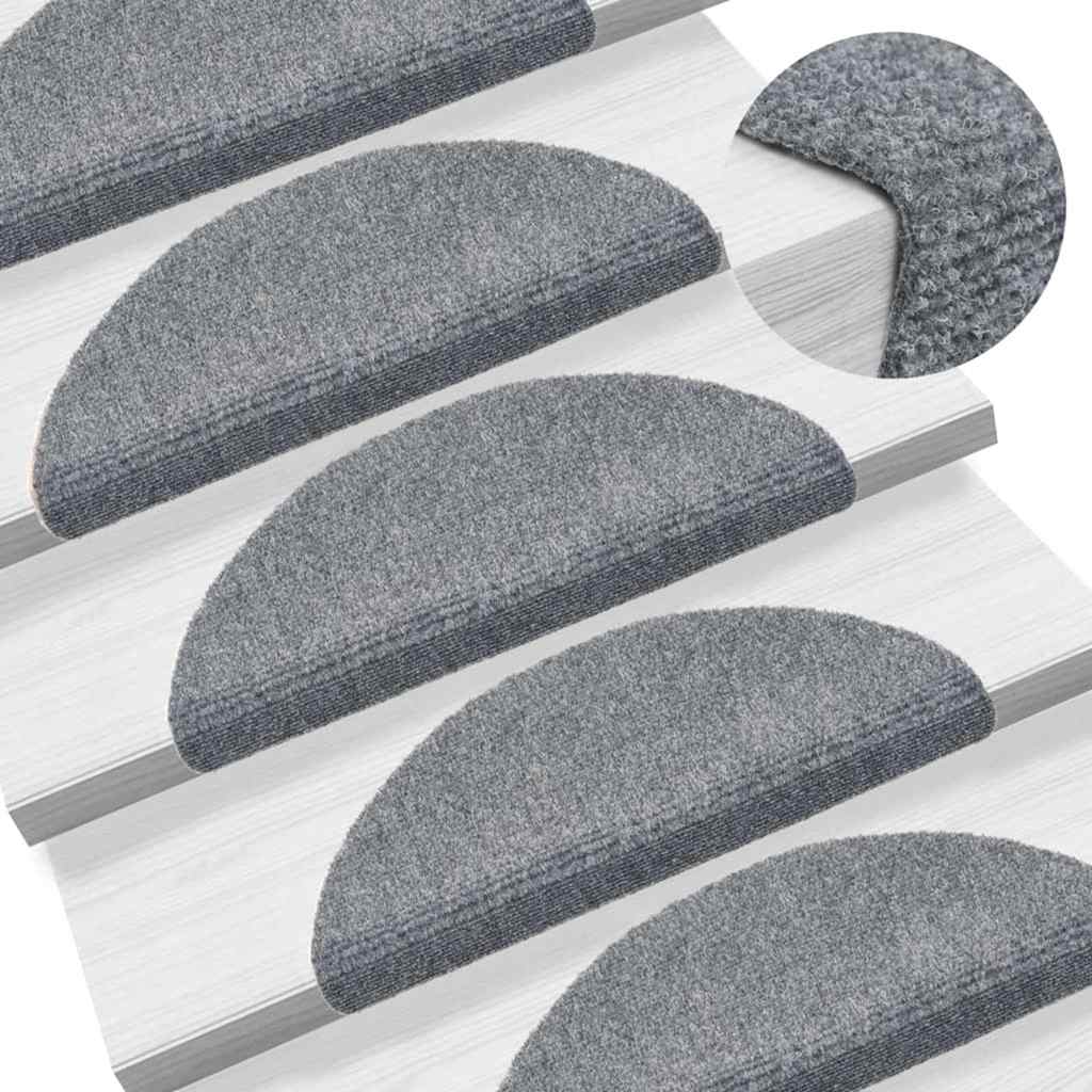 Stufenmatten Selbstklebend 30 Stk. 56x17x3 cm Hellgrau Halbrund