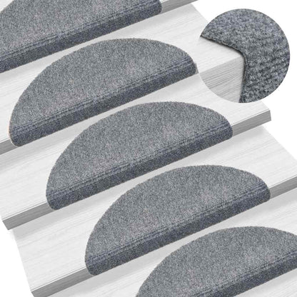 Stufenmatten Selbstklebend 30 Stk. 56x17x3 cm Hellgrau Halbrund