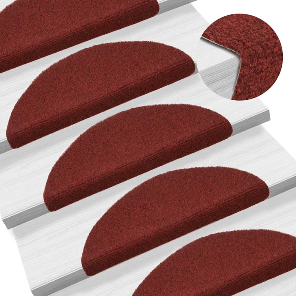 Stufenmatten Selbstklebend 30 Stk. 56x17x3 cm Bordeauxrot Halbrund
