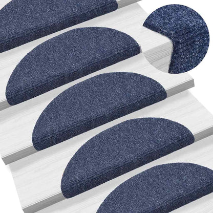 Stufenmatten Selbstklebend 30 Stk. 56x17x3 cm Blau Halbrund