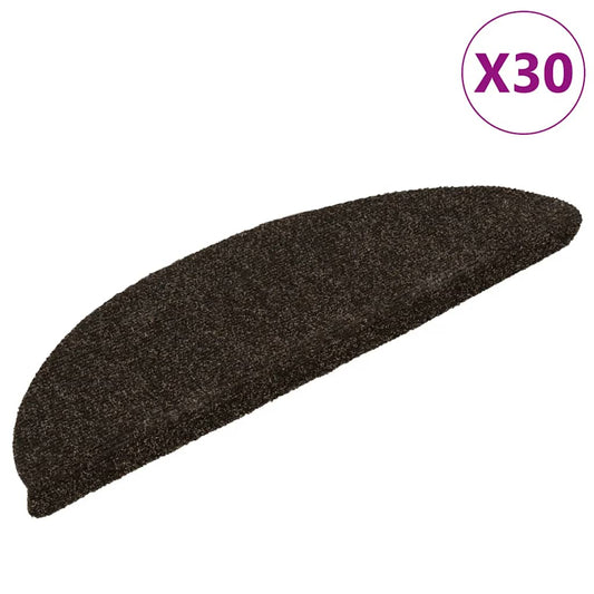 Stufenmatten Selbstklebend 30 Stk. 56x17x3 cm Dunkelbraun Halbrund