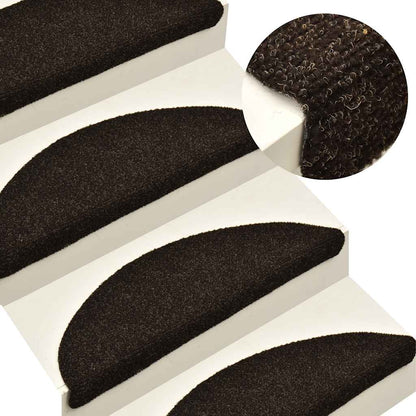 Stufenmatten Selbstklebend 30 Stk. 56x17x3 cm Dunkelbraun Halbrund