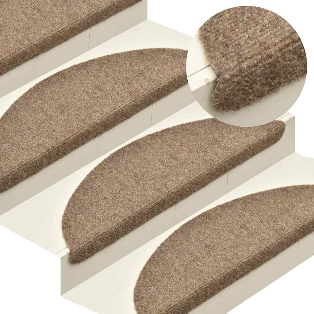 Stufenmatten Selbstklebend 30 Stk. 56x17x3 cm Beige Halbrund