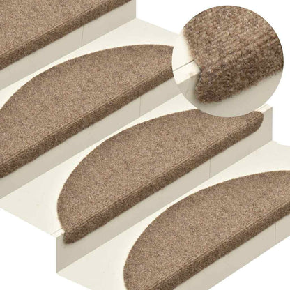 Stufenmatten Selbstklebend 30 Stk. 56x17x3 cm Beige Halbrund