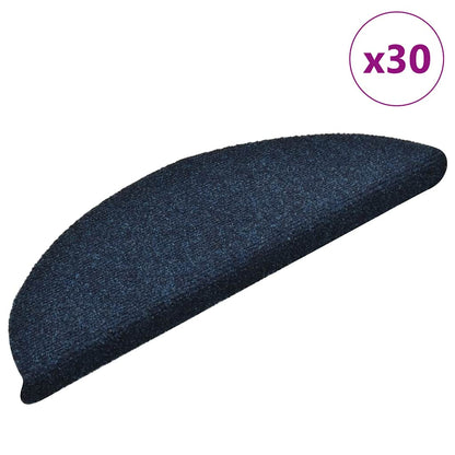 Stufenmatten Selbstklebend 30 Stk. 56x17x3 cm Marineblau Halbrund