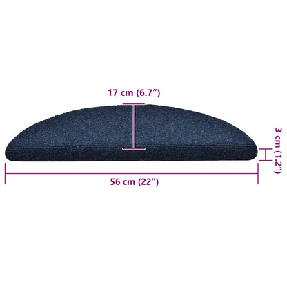Stufenmatten Selbstklebend 30 Stk. 56x17x3 cm Marineblau Halbrund