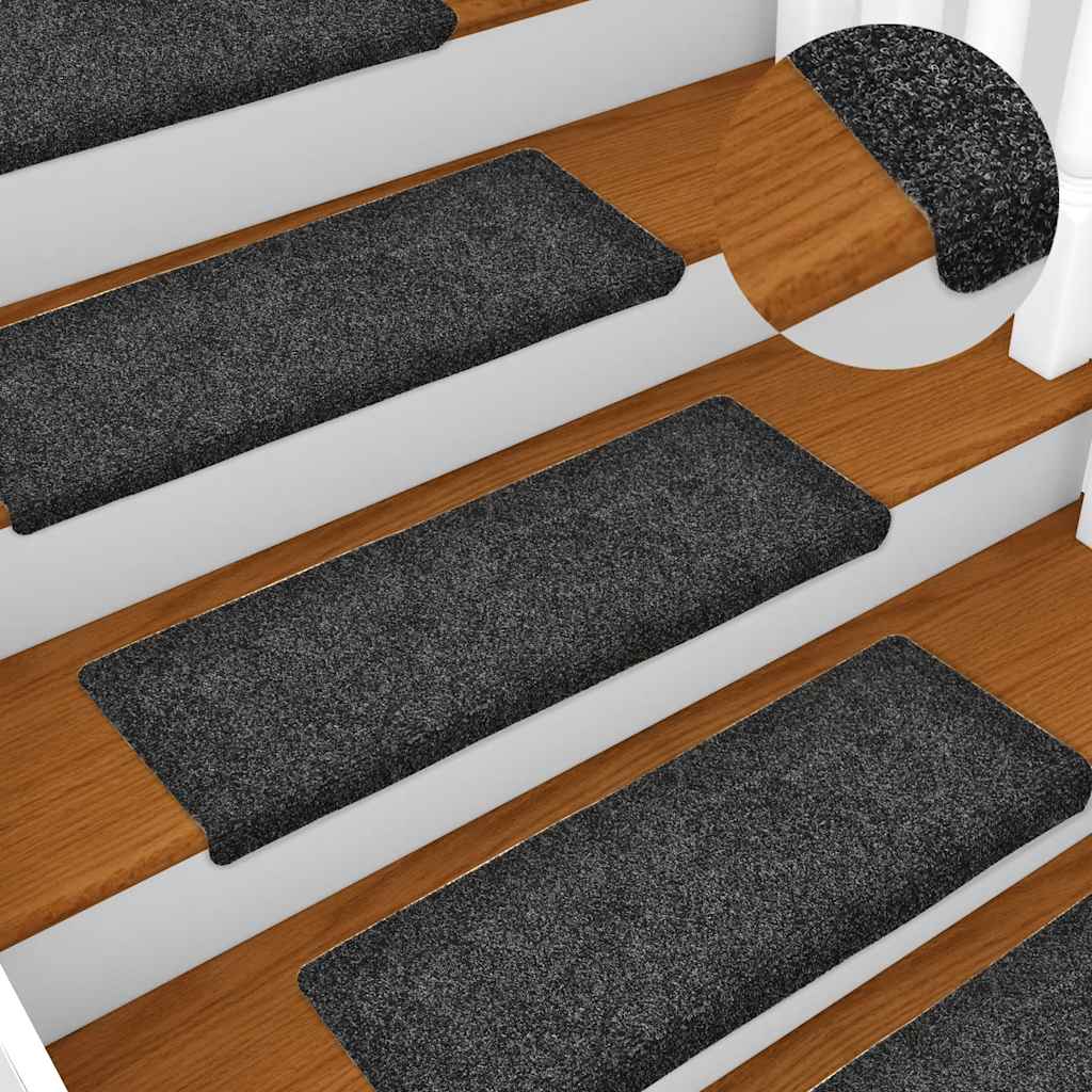 Stufenmatten Selbstklebend 30 Stk. 65x21x4 cm Grau Rechteckiger Rand