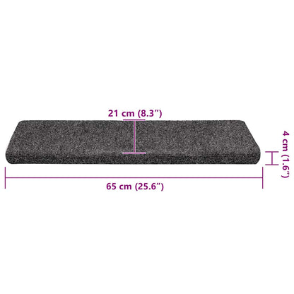 Stufenmatten Selbstklebend 30 Stk. 65x21x4 cm Grau Rechteckiger Rand