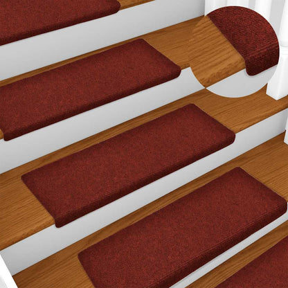 Stufenmatten Selbstklebend 30 Stk. 65x21x4 cm Bordeauxrot Rechteckiger Rand
