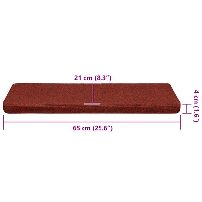 Stufenmatten Selbstklebend 30 Stk. 65x21x4 cm Bordeauxrot Rechteckiger Rand