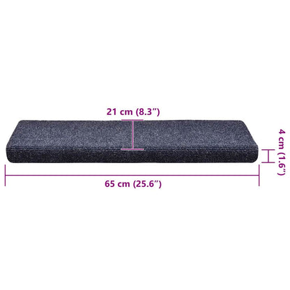 Stufenmatten Selbstklebend 30 Stk. 65x21x4 cm Blau Rechteckiger Rand