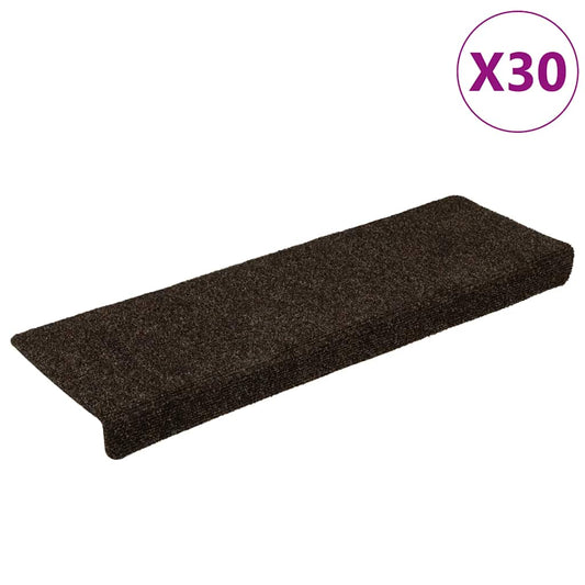 Stufenmatten Selbstklebend 30 Stk. 65x21x4 cm Dunkelbraun Rechteckiger Rand
