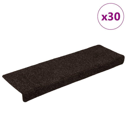 Stufenmatten Selbstklebend 30 Stk. 65x21x4 cm Braun Rechteckiger Rand