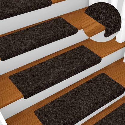 Stufenmatten Selbstklebend 30 Stk. 65x21x4 cm Braun Rechteckiger Rand