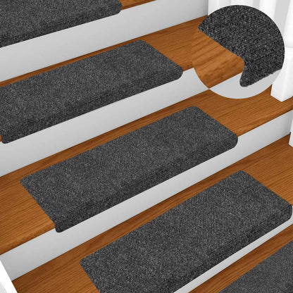 Stufenmatten Selbstklebend 30 Stk. 65x21x4 cm Anthrazit Rechteckiger Rand