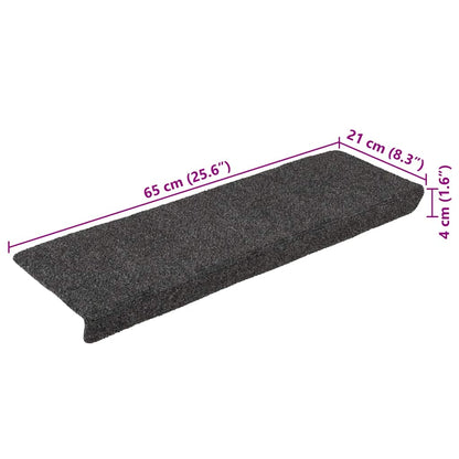 Stufenmatten Selbstklebend 30 Stk. 65x21x4 cm Anthrazit Rechteckiger Rand