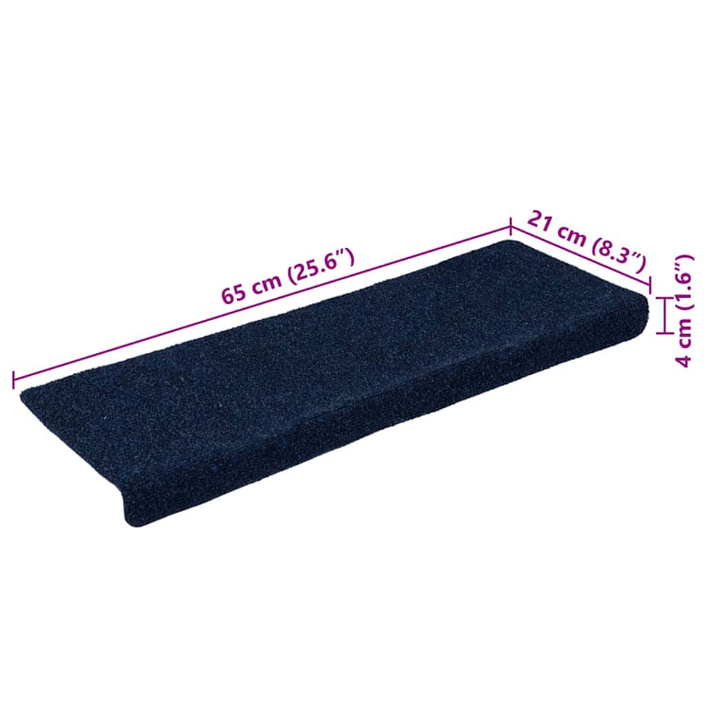 Stufenmatten Selbstklebend 30 Stk. 65x21x4 cm Marineblau Rechteckiger Rand
