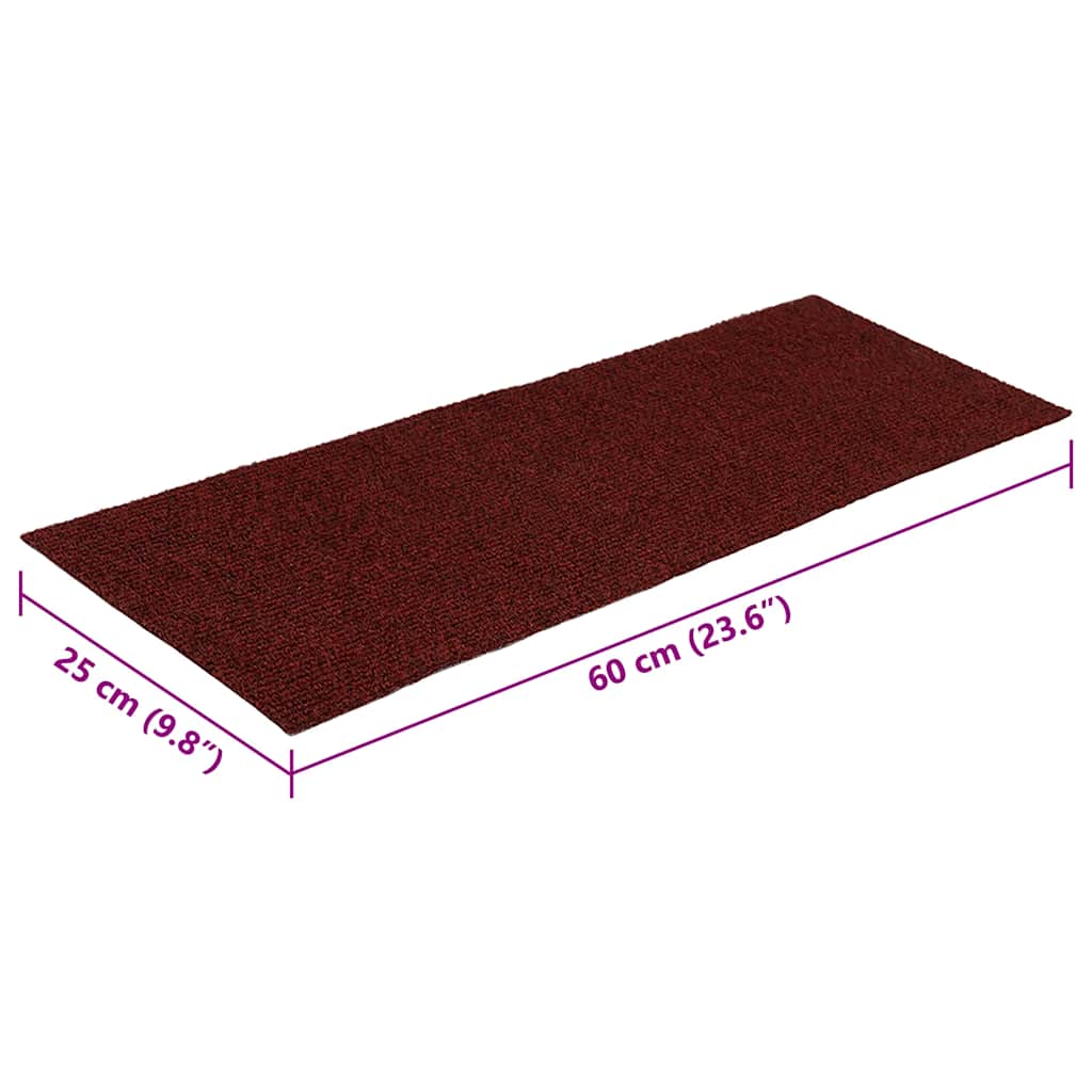 Stufenmatten Selbstklebend 30 Stk. 60x25 cm Bordeauxrot Rechteckig
