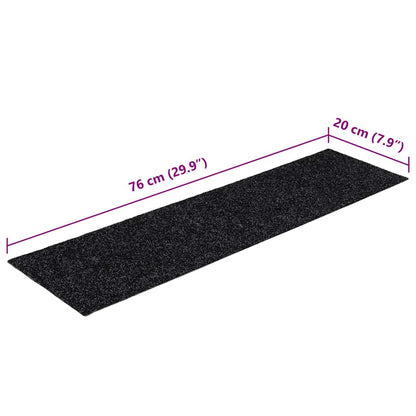 Stufenmatten Selbstklebend 30 Stk. 76x20 cm Schwarz Rechteckig