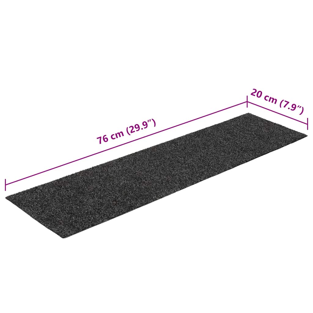 Stufenmatten Selbstklebend 30 Stk. 76x20 cm Anthrazit Rechteckig